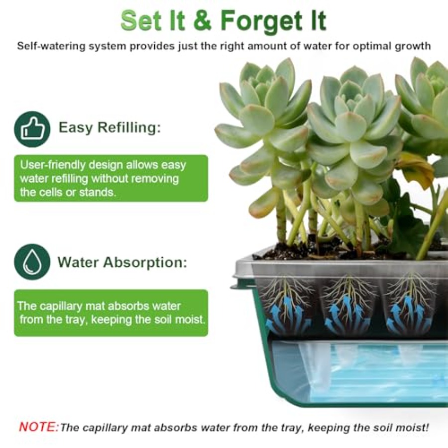 صينية بذور مع إضاءة نمو 60 خلي - مراجعة Seed Starter Tray وسعره