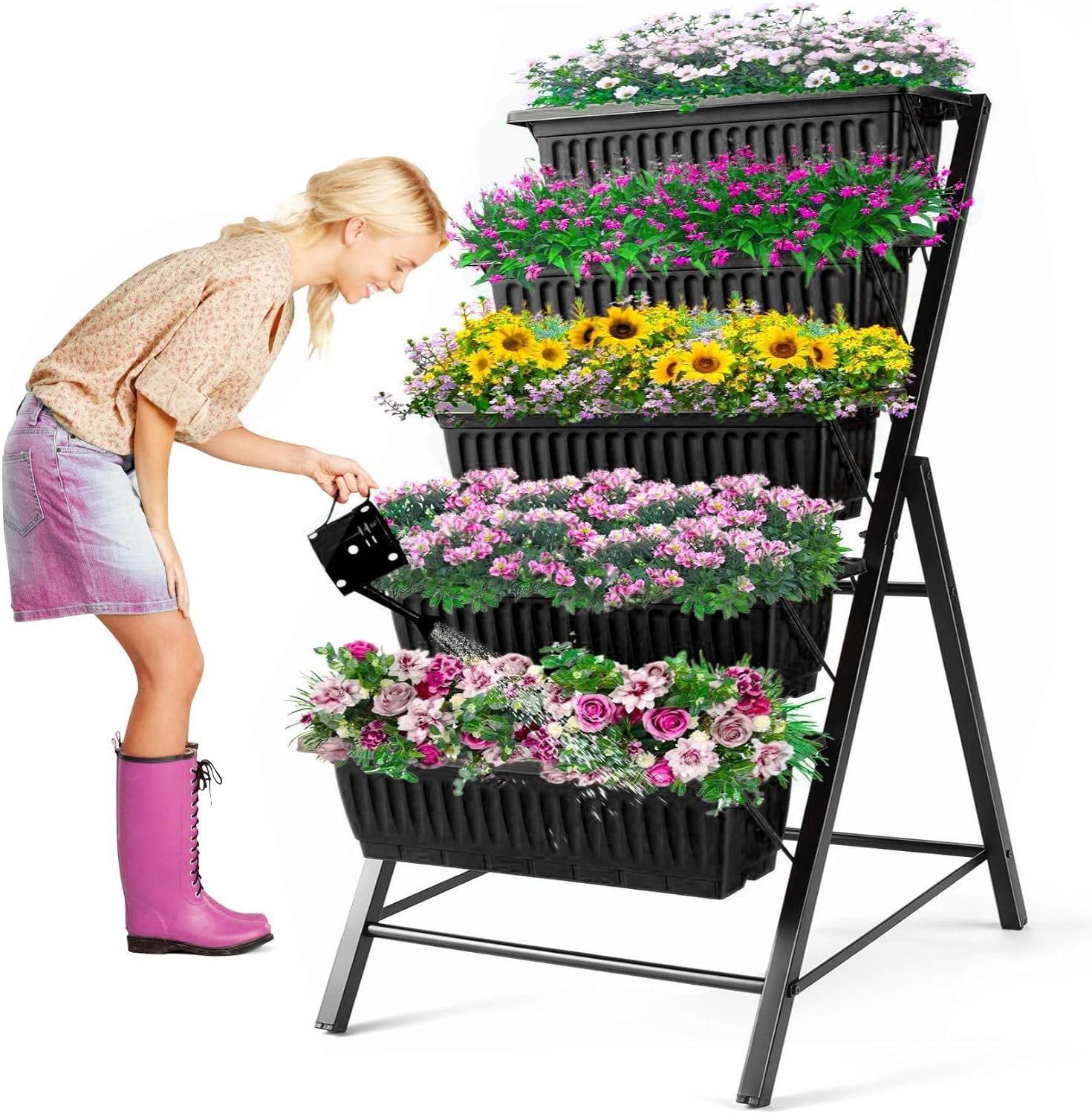 حاوية نباتات معدنية بـ 5 طبقات - مراجعة Vertical Planter وسعره